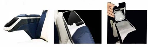 Seat armrest with vanity mirror