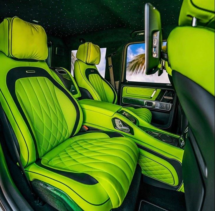 G55 G63 G500 rear seats converted into green VIP seats